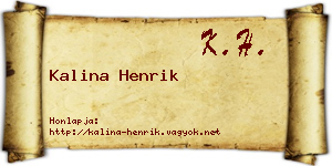 Kalina Henrik névjegykártya